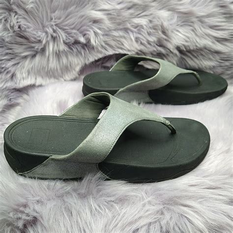 Fitflop Lulu Wedge Flip Flop Sandals Womens Size S Gem