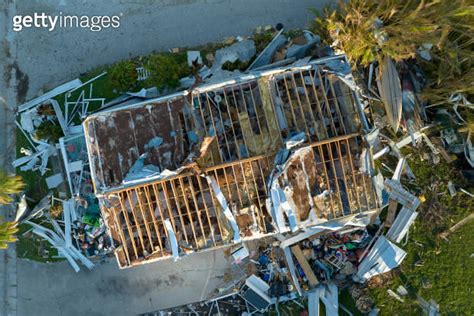 Severely Damaged By Hurricane Ian Houses In Florida Mobile Home