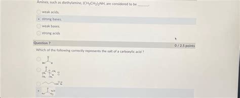 Solved Amines Such As Diethylamine Ch3ch22nh Are