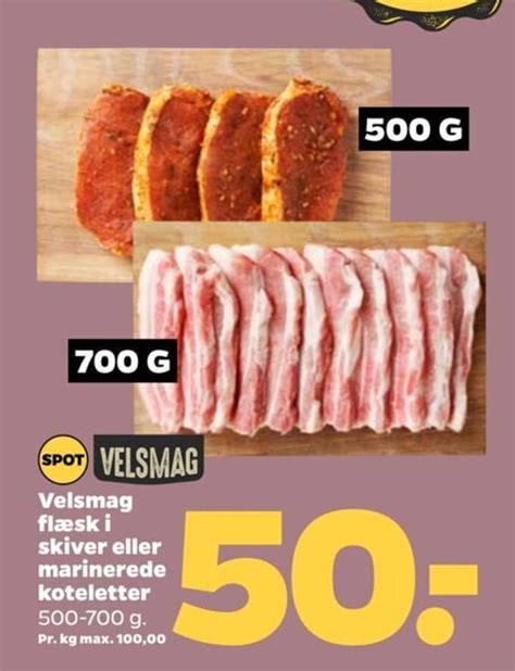 Velsmag Flaesk I Skiver Eller Marinerede Koteletter Tilbud Hos Netto