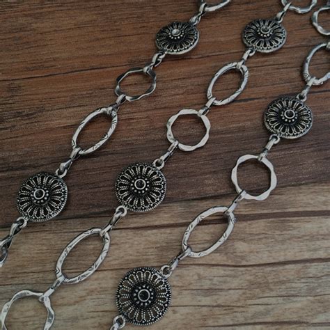 1m antique silver Chain flower chain | Etsy