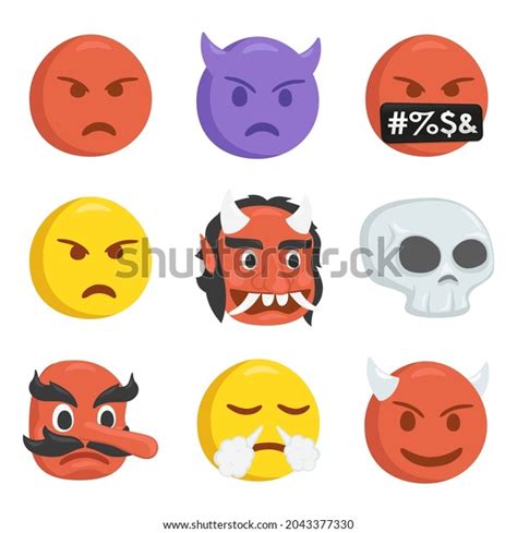 Ilustraci N De Icono Emoji Enfadado Caracteres Grumpy Vector S Mbolo