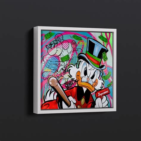 Banksy Angry Mcduck Graffiti Canvas Wall Art Print Luxury Painting