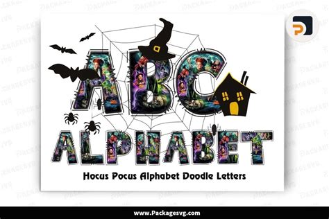 Hocus Pocus Alphabet Doodle Letters Halloween Cliparts Font Png