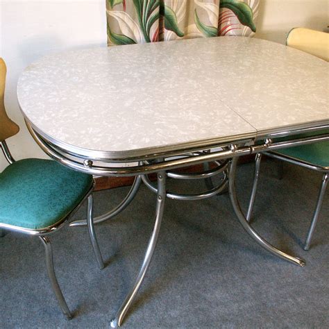 Vintage Chrome And Formica Table With Two Chairs 225 00 Via Etsy