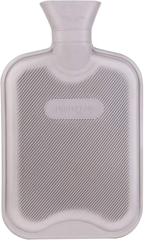 Amazon HomeTop Premium Classic Rubber Hot Water Bottle Gray HomeTop Health Household