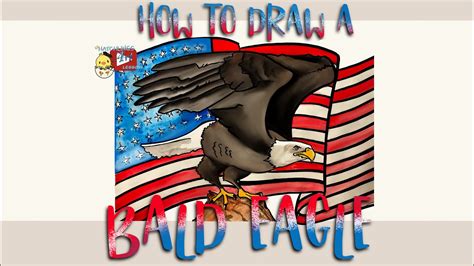 How To Draw A Bald Eagle And American Flag Youtube