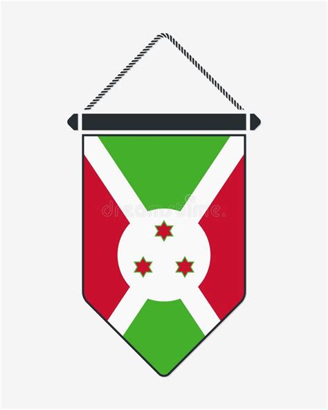 Bandeira De Burundi Sinal E Cone Do Vetor Fl Mula Vertical Isolado