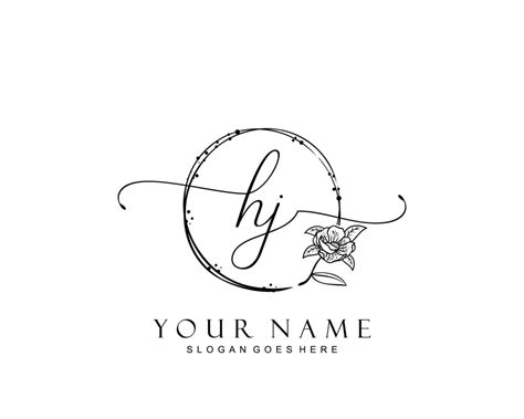 Initial Hj Beauty Monogram And Elegant Logo Design Handwriting Logo Of