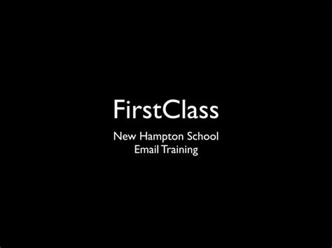 First Class Training Ppt