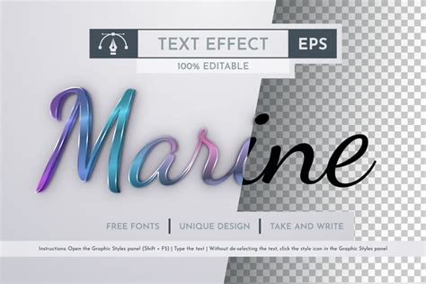 Marine - Editable Text Effect, Font Style