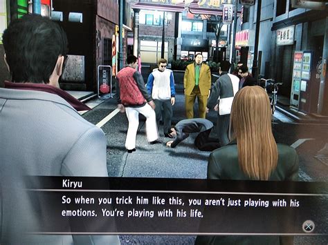 Love How Kiryu Lectures Her While Rikiya S Getting His Ass Kicked Over There Lol R Yakuzagames