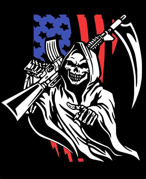 Grim Reaper American Flag Decal Multi-colored - Etsy