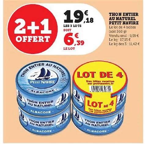 Promo Thon Entier Au Naturel Petit Navire Chez Super U Icatalogue Fr