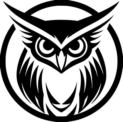 Premium Vector Owl Black And White Vector Illustration