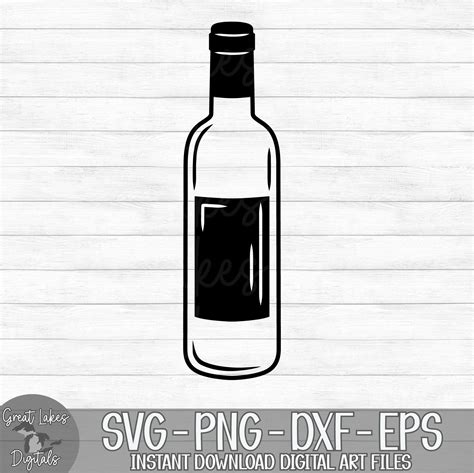 Wine Bottle Instant Digital Download Svg Png Dxf And Etsy Canada