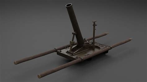 D Model Type Mm Infantry Mortar Vr Ar Low Poly Cgtrader