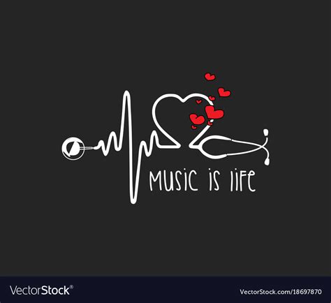 Music Heartbeat Royalty Free Vector Image Vectorstock