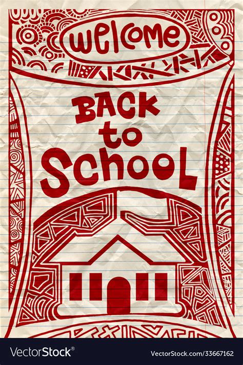 Back to school hand drawn vintage Royalty Free Vector Image