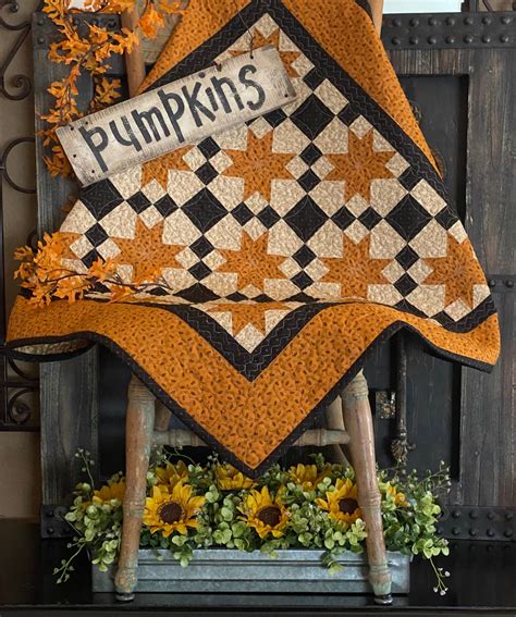 Fall Nights Quilt Kit 74" x 74", autumn quilt kit, plaid quilt, fall ...