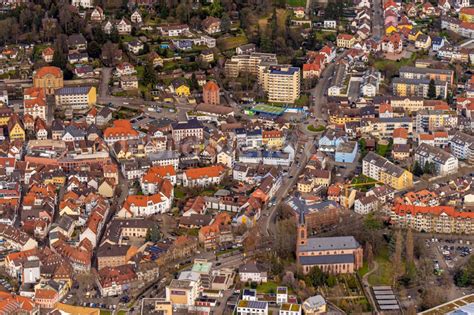 Luftaufnahme Lahr Schwarzwald Stadtansicht Vom Innenstadtbereich In