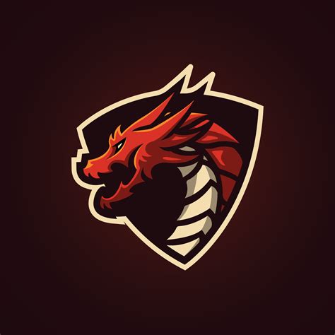 Dragon Head Esport Logo Gaming Mascot Design Vector Art At