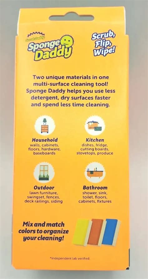 Scrub Daddy Sponge Daddy Dual Sided Sponge Scrubber Boxes New