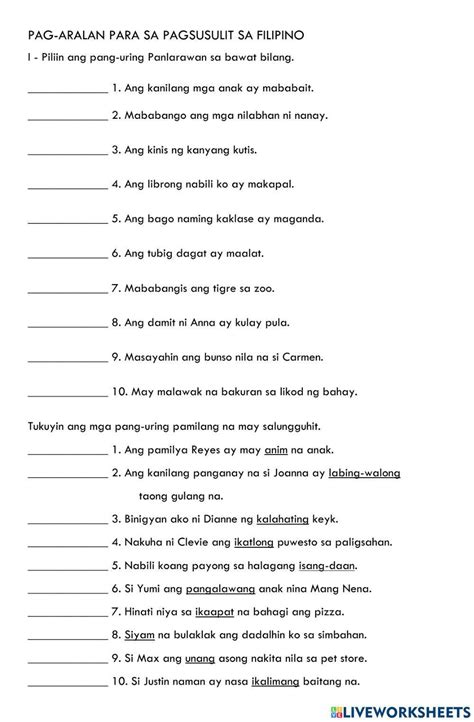 Pang-uri Worksheet Activity Live Worksheets, 48% OFF