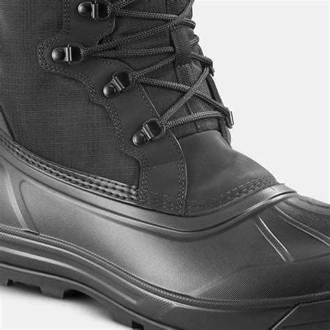 Men’s Waterproof Winter Boots Sh 900 Black Smoked Black Quechua Decathlon