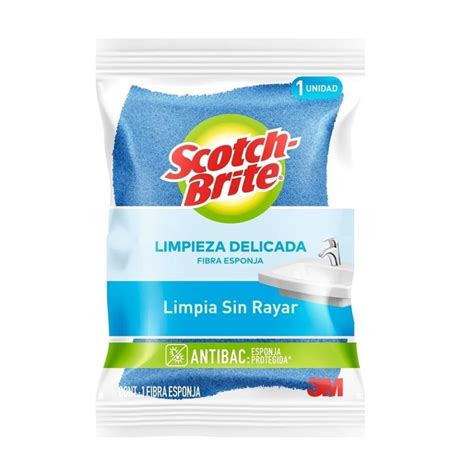 Fibra esponja 3M Scotch Brite para baño cero rayas grande 1 pza Walmart