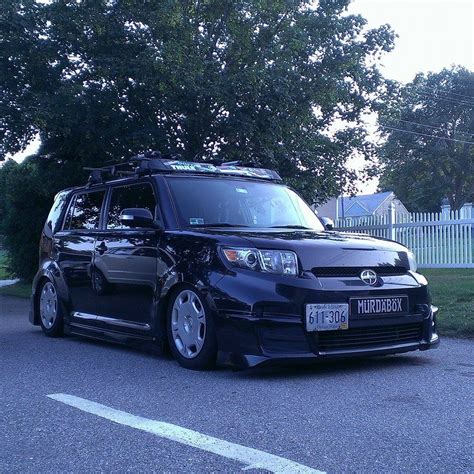 Slammed Black Scion Xb With Body Kit Thule Rack Out Of Rhode Island