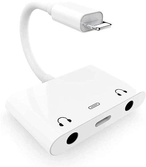 Apple Mfi Certified Iphone Headphones Adapter And Splitter 3 In 1 Dual 35mm Headphone Jack