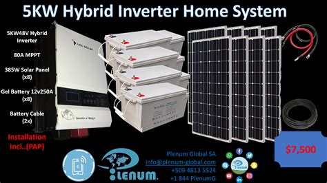 5 KW HYBRID SOLAR HOME SYSTEM Plenum Global Inc S A