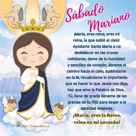 Pin de Adriana Parada S en Sábado Mariano Santísima virgen maría