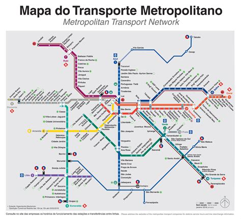 Mapa Do Transporte Metropolitano Em São Paulo 2018 Metrô Cptm