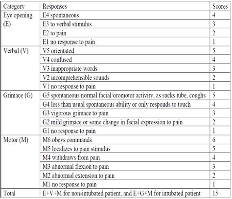 Modified Glasgow Coma Scale