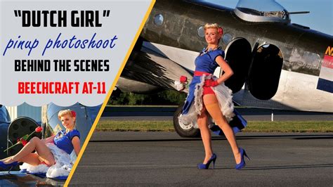 Dutch Girl Pin Up Photoshoot Beechcraft AT 11 Warbird Photoshoot