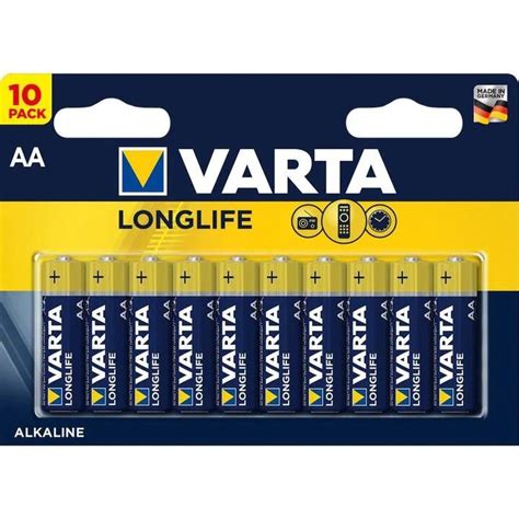 VARTA Longlife AA Batterie AA Mignon LR6 10 pièce Interdiscount