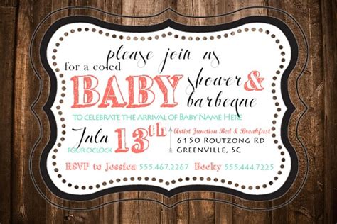 Rustic baby shower invitation digital by 360DesignStudio on Etsy