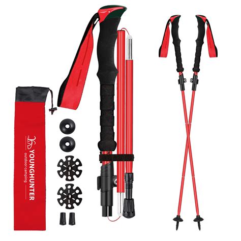 External Quick Lock Folding Trekking Pole Hiking Collapsible Logo