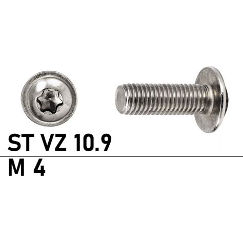 ISO 7380 Linsenkopfschrauben Verzinkt 10 9 MF TX M4 95 49