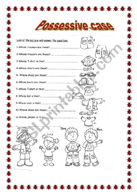 Possessive Case ESL Worksheet By Sirah