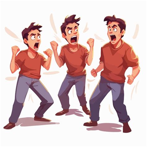 Premium Vector Mans Anger Emotion In A Vector Illustration