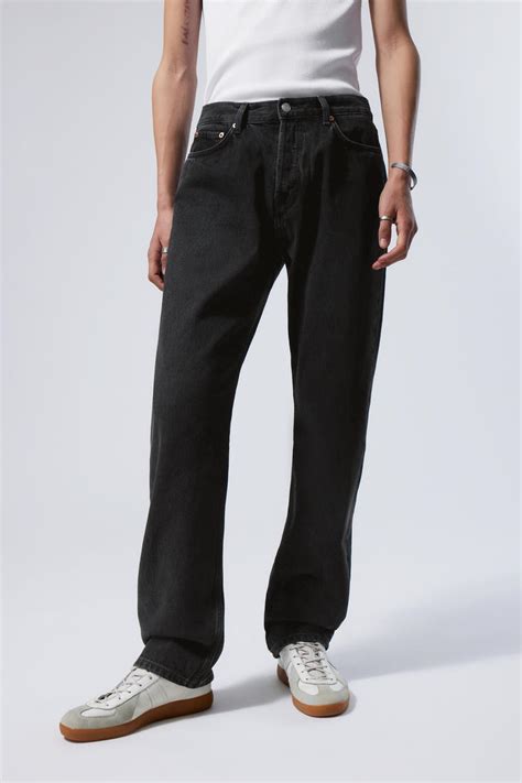 Space Relaxed Straight Leg Jeans Tuned Black Black Weekday Dk