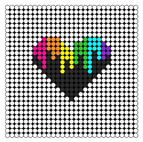 Rainbow Heart Perler Bead Pattern