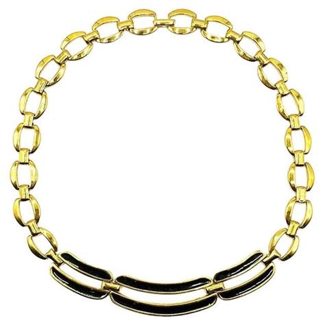 Massive Napier Gold Oval Curb Link Necklace For Sale At 1stdibs