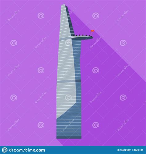 Icono De La Torre Del Cielo De Vietnam De Estilo Plano Ilustración del