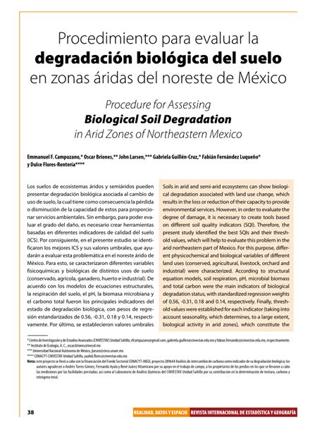 PDF Procedimiento para evaluar la degradación biológica del suelo en