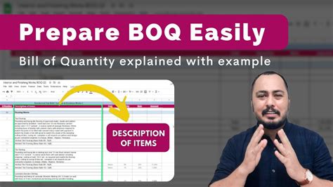 How To Prepare Construction Boq Easily Explained With Example Youtube