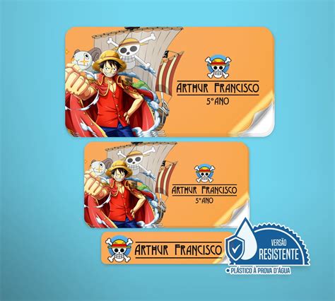 Etiqueta One Piece Adesivo Escolar Personalizada Em Vinil Elo